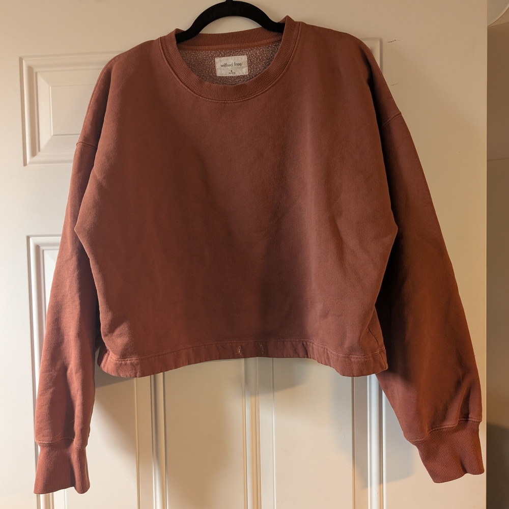 Aritzia Wilfred Free Terracotta Cropped‎ Sweatshirt Size M